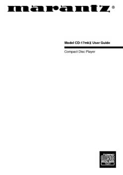 Marantz CD-17 mkII owners manual PDF